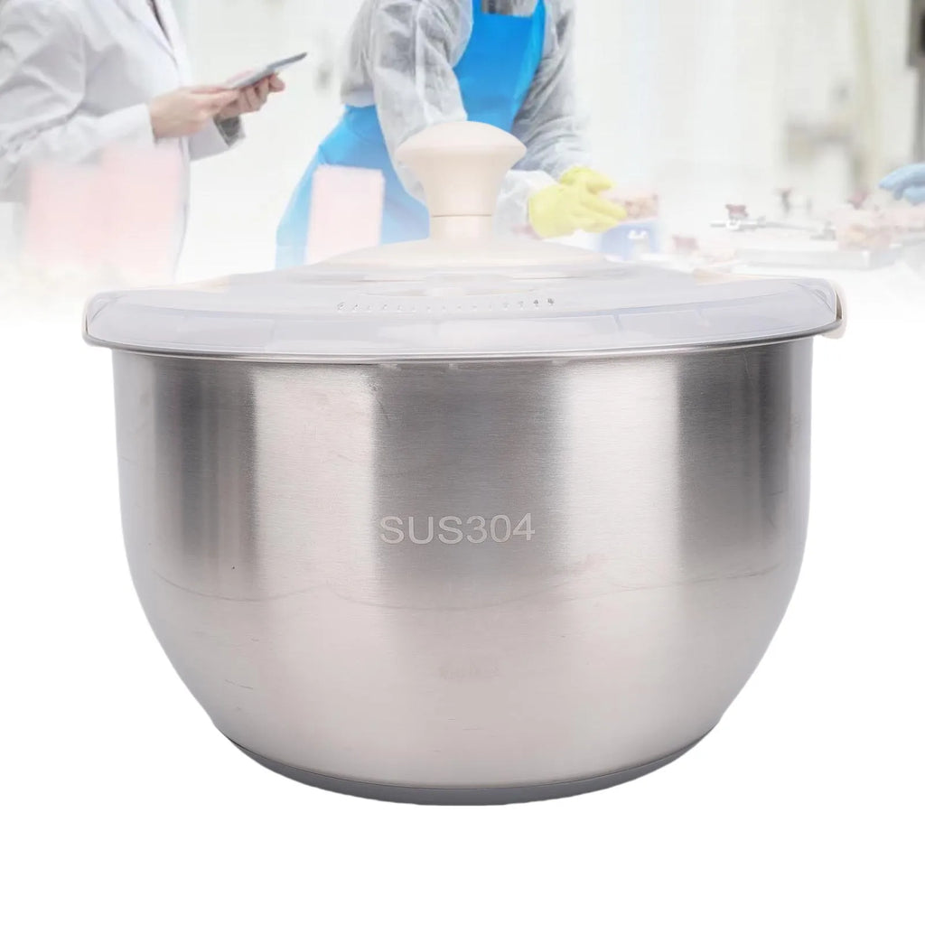 Fruit Washer 6L Stainless Steel PP Multifunctional Salad Dryer with Drainage Outlet for Lettuce Vegetable Salad Washing Bowl