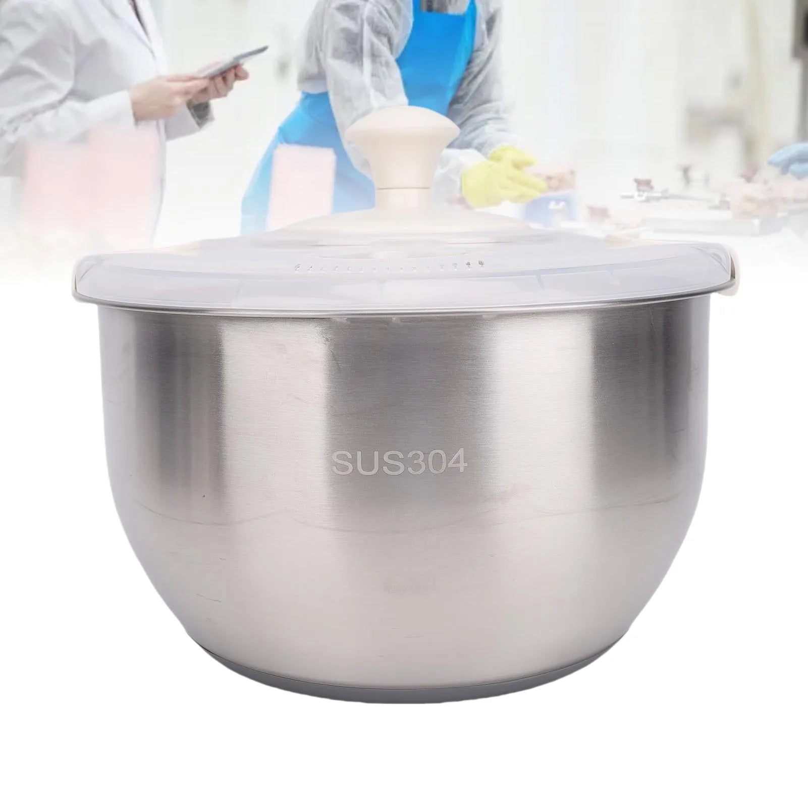 Fruit Washer 6L Stainless Steel PP Multifunctional Salad Dryer with Drainage Outlet for Lettuce Vegetable Salad Washing Bowl