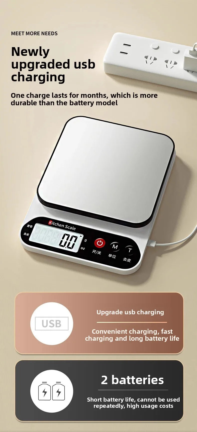 Kitchen Scale Electronic Scale Household Small Precision Electronic Weighing High Precision Food Scale Baking Gram Weighing